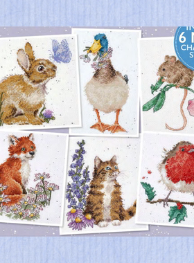 弹弹十字绣 D1277杂志动物6图 自配DMC/R线十字绣套件 非印花