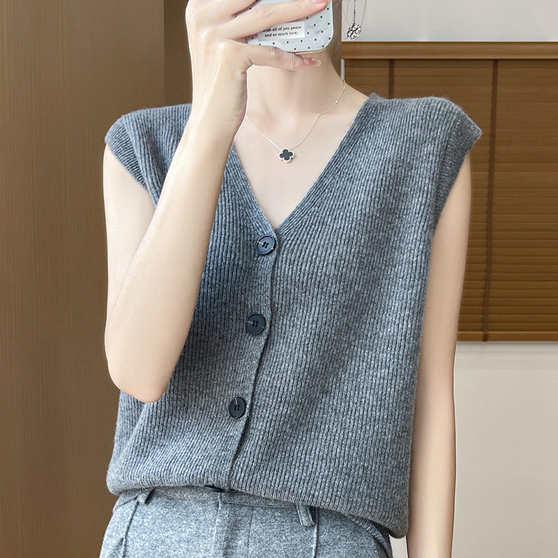 春季新款叠穿无袖坎肩上衣女宽松百搭毛衫休闲针织外搭马甲开衫,女装/女士精品,毛针织衫,淘宝优惠券,粉丝福利购,淘宝优惠卷