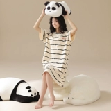 Летняя пижама, хлопковая тонкая мультяшная юбка для школьников для отдыха, свободный крой