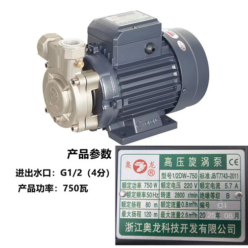 奥龙不锈钢高压旋涡泵锅炉热水泵