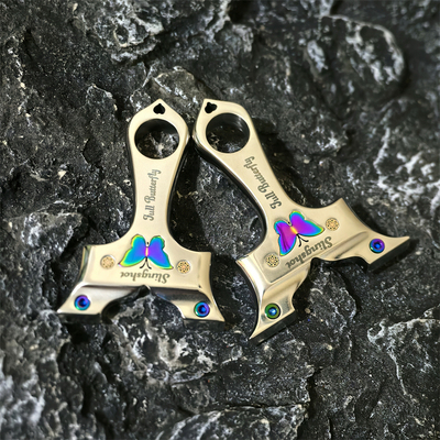 新款铆钉六代蝴蝶不锈钢高精度越南蝴蝶龙齿夹片快压精准直板弹弓