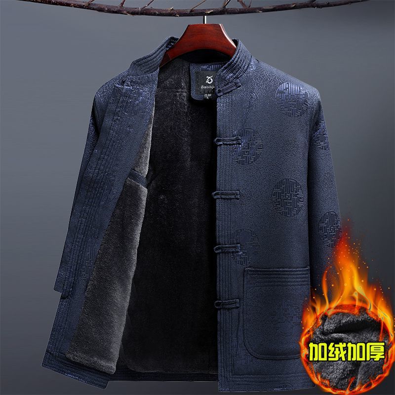 唐装男外套秋冬爷爷装