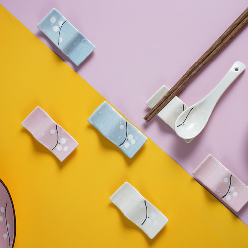 陶瓷双筷架筷子架家用餐厅日式