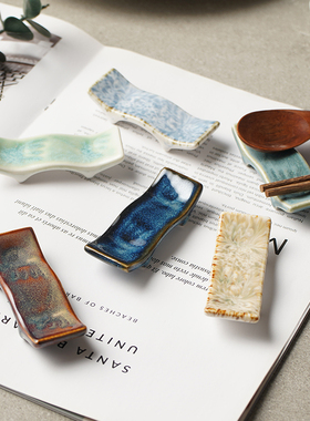 日式陶瓷筷子托双用筷架勺子托架家用公筷子架托筷枕筷托酒店摆台