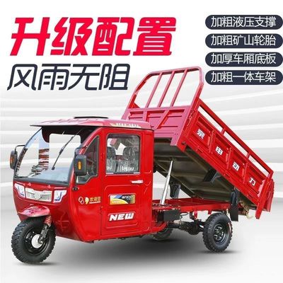 双人半封闭棚车汽油三轮摩托车农家用自卸宗申水冷货运燃油整车