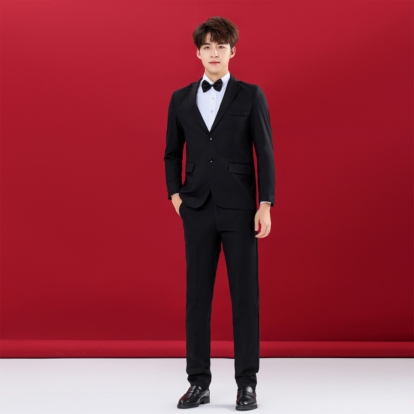 钢琴演出服青少年主持人男生服装