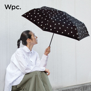 wpc防晒伞小巧轻便抗UV遮阳伞黑胶遮阳伞弯钩晴雨两用伞女