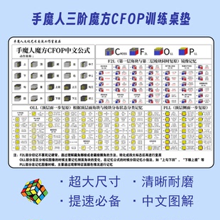三阶CFOP速拧训练桌垫魔方竞速练习垫公式图解速拧练习防滑防摔