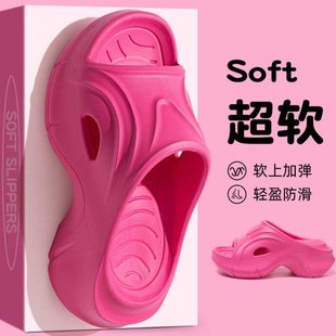 7一字拖沙滩鞋 超火防滑厚底夏季 cm2025士时尚 外穿高跟拖鞋 女新款