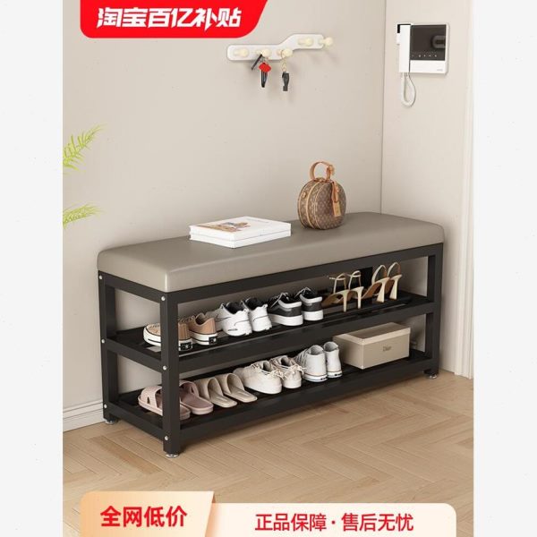进门穿鞋凳可坐坐换鞋凳家用凳门口坐垫式一体凳入户鞋柜鞋架软包