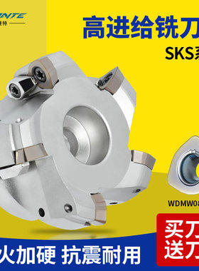 数控刀盘 快进给刀片WDMW080520铣刀片SKS08 50/63铣床平面铣刀盘