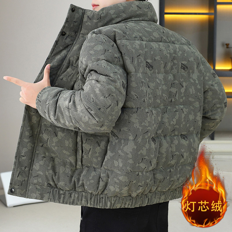 灯芯绒立领加厚保暖男士棉衣新款