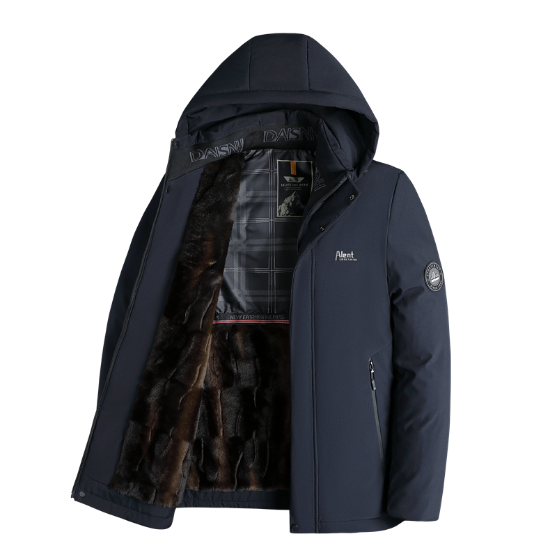 2025新款男士加绒加厚连帽棉衣