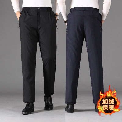 男直筒加绒棉裤高腰宽松保暖百搭