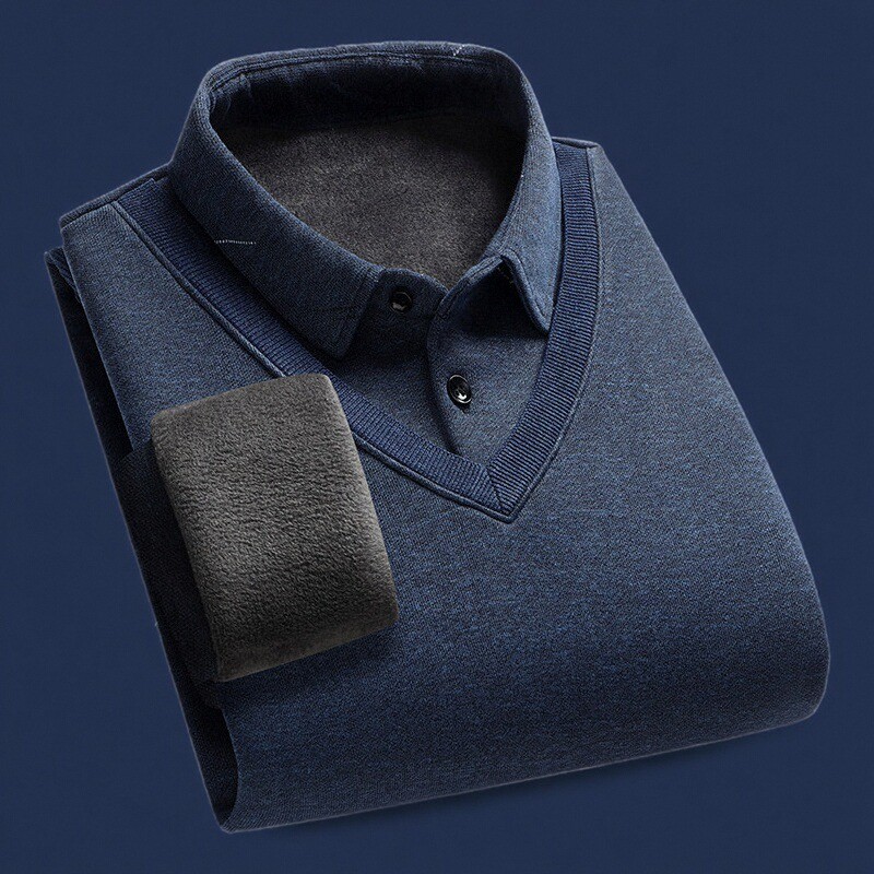 加绒秋冬爸爸中老年假两件毛衣