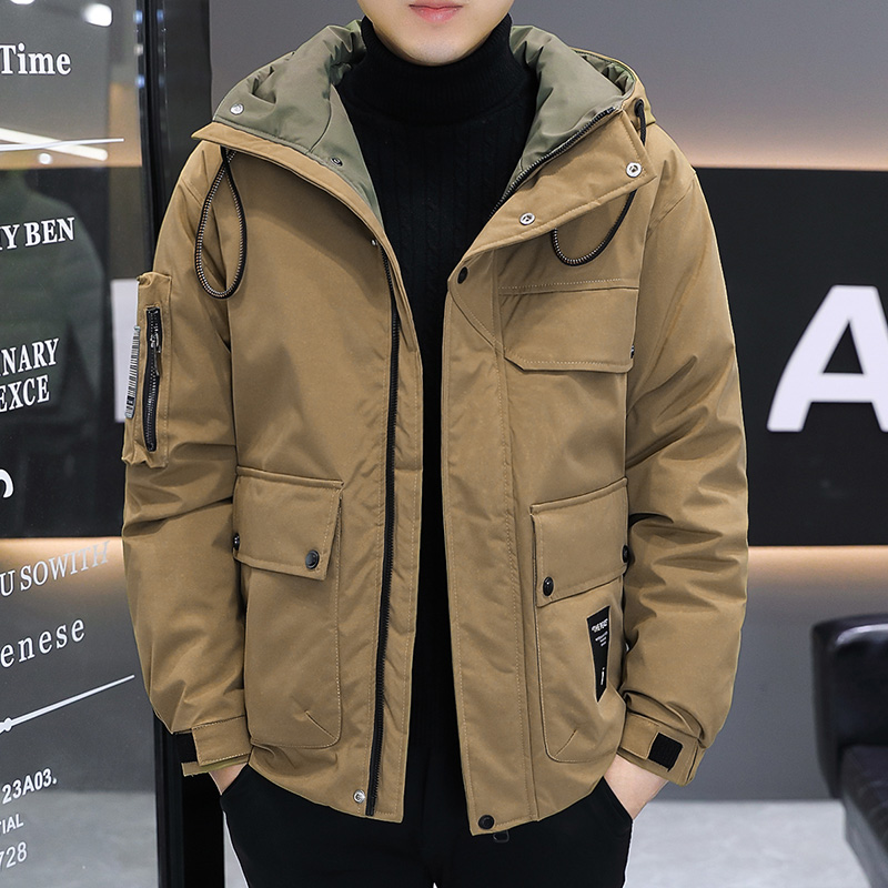 工装风连帽棉衣冬季新款