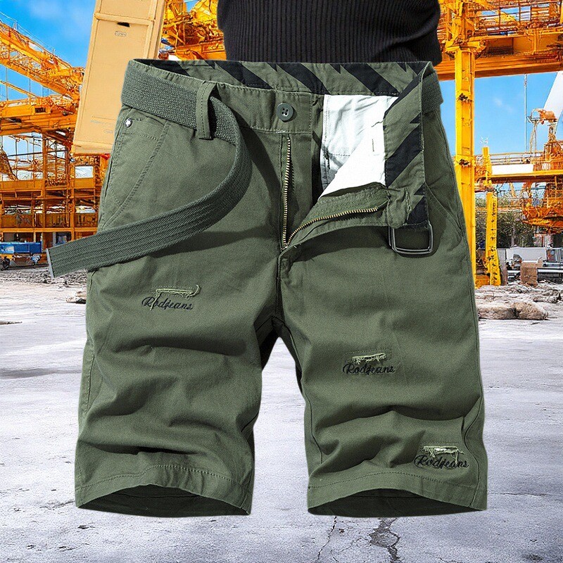 夏季五分工装短裤男士宽松休闲直筒薄款中裤运动青年韩版潮流马裤