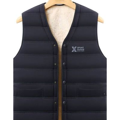马甲男冬季新款羽绒棉加绒加厚保暖羊羔绒棉坎肩内胆背心男士马夹