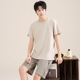 睡衣夏季 圆领夏款 2025新款 薄款 可外穿休闲家居服 短袖 纯棉男士