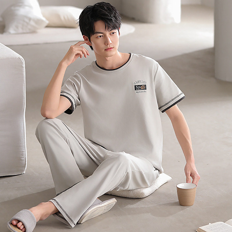可外穿纯棉男士睡衣男款春秋季长袖大码爽棉秋冬款男生家居服