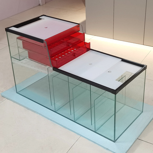 双层干湿盒抽屉底滤缸沉淀仓超白鱼缸底过滤大中小型客厅定制定做