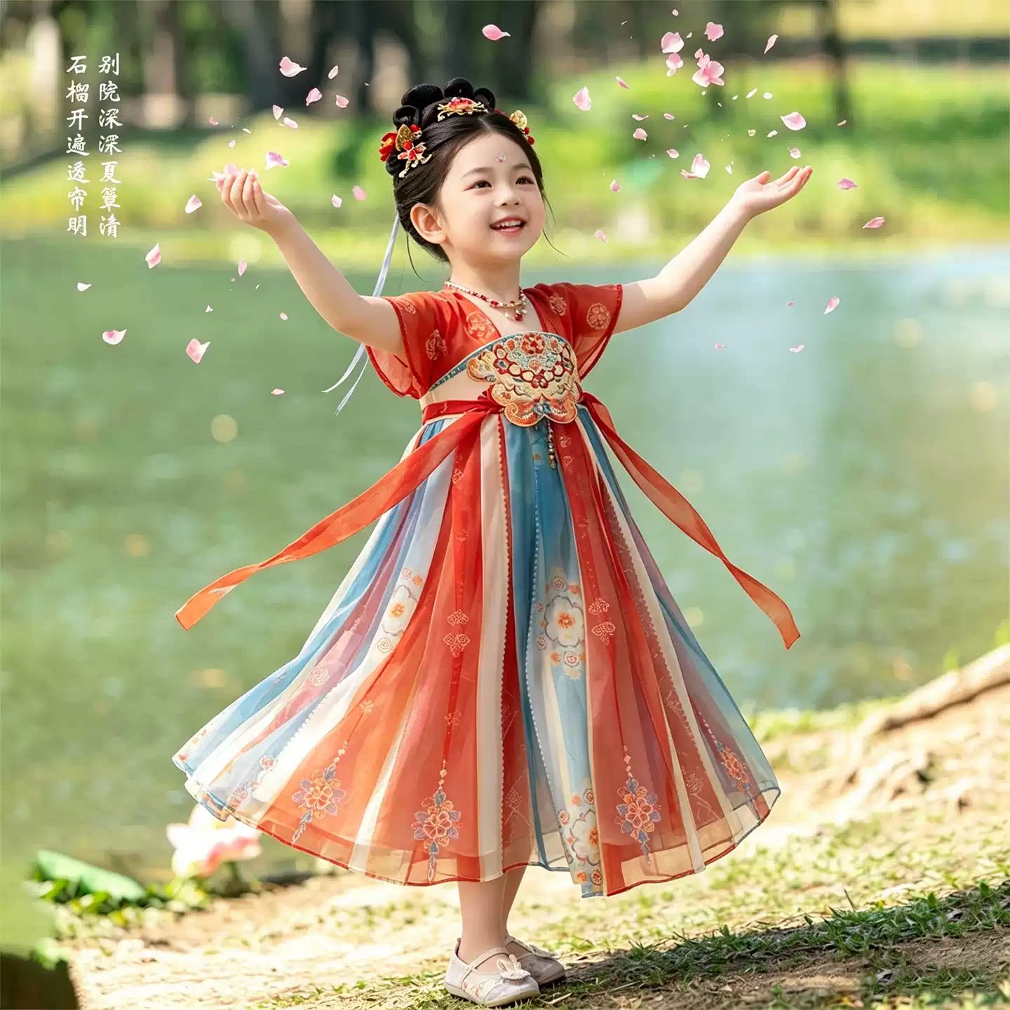 女童夏季薄款高端超仙汉服襦裙图片