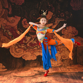 新款 儿童敦煌飞天舞蹈服手鼓舞异域风情古典舞女飘逸艺考演出服装