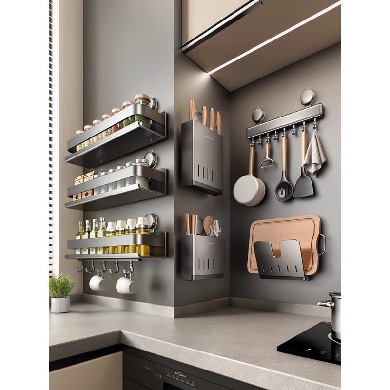 天地鱼厨房吸盘置物架壁挂式刀架锅盖架调味料家用用品大全收纳架,厨房/烹饪用具,抹布架/厨房清洁收纳架,淘宝优惠券,粉丝福利购,淘宝优惠卷