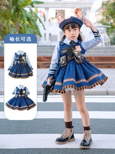 瘋狂動(dòng)物城連衣裙 朱迪兔子警官迪士尼cos兒童洛麗塔公主裙春秋款