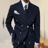 精纺羊毛可机洗 意式 布雷泽西服套装 男士 商务通勤休闲结婚西装