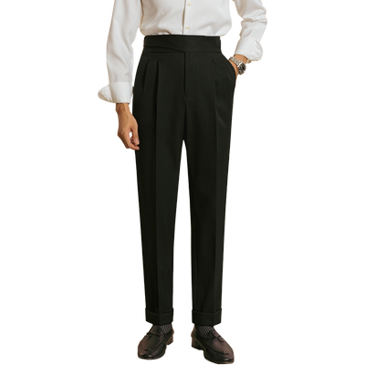 直筒高腰那不勒斯西裤