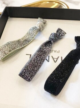 Hair Ties韩国闪闪亮丝手工打结皮筋手环头绳基础简约发圈头饰女