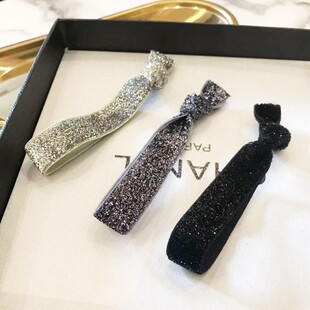 Hair Ties韩国闪闪亮丝手工打结皮筋手环头绳基础简约发圈头饰女