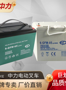 合力杭叉电动叉车电池中力小金刚电动叉车电瓶蓄电池65A85A锂电池