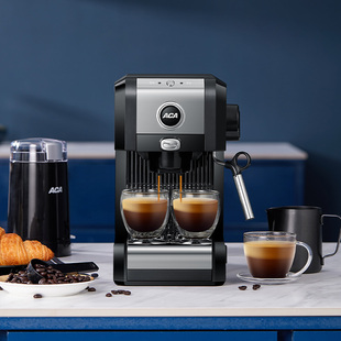 ACA/北美电器 AC-E20A咖啡机家用小型意式半自动蒸汽奶泡机一体