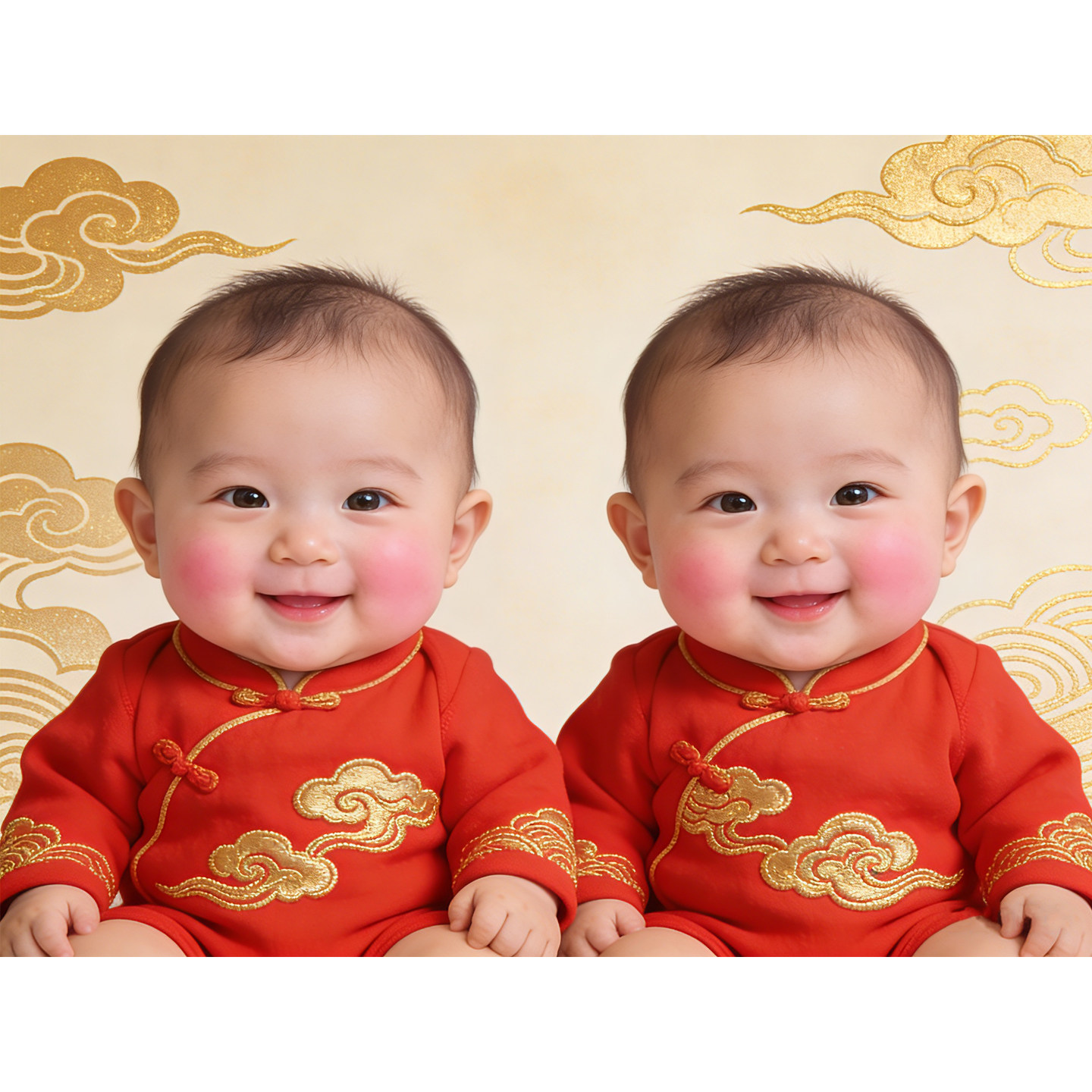 宝宝画报墙贴婚房卧室年画娃娃求送子图漂亮双胞胎龙凤胎海报贴纸