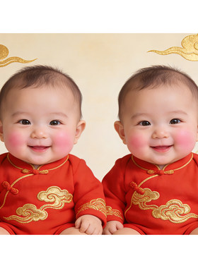 婚房求子送子图龙凤胎墙贴