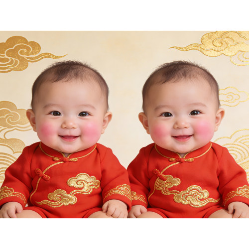 婚房求子送子图龙凤胎墙贴