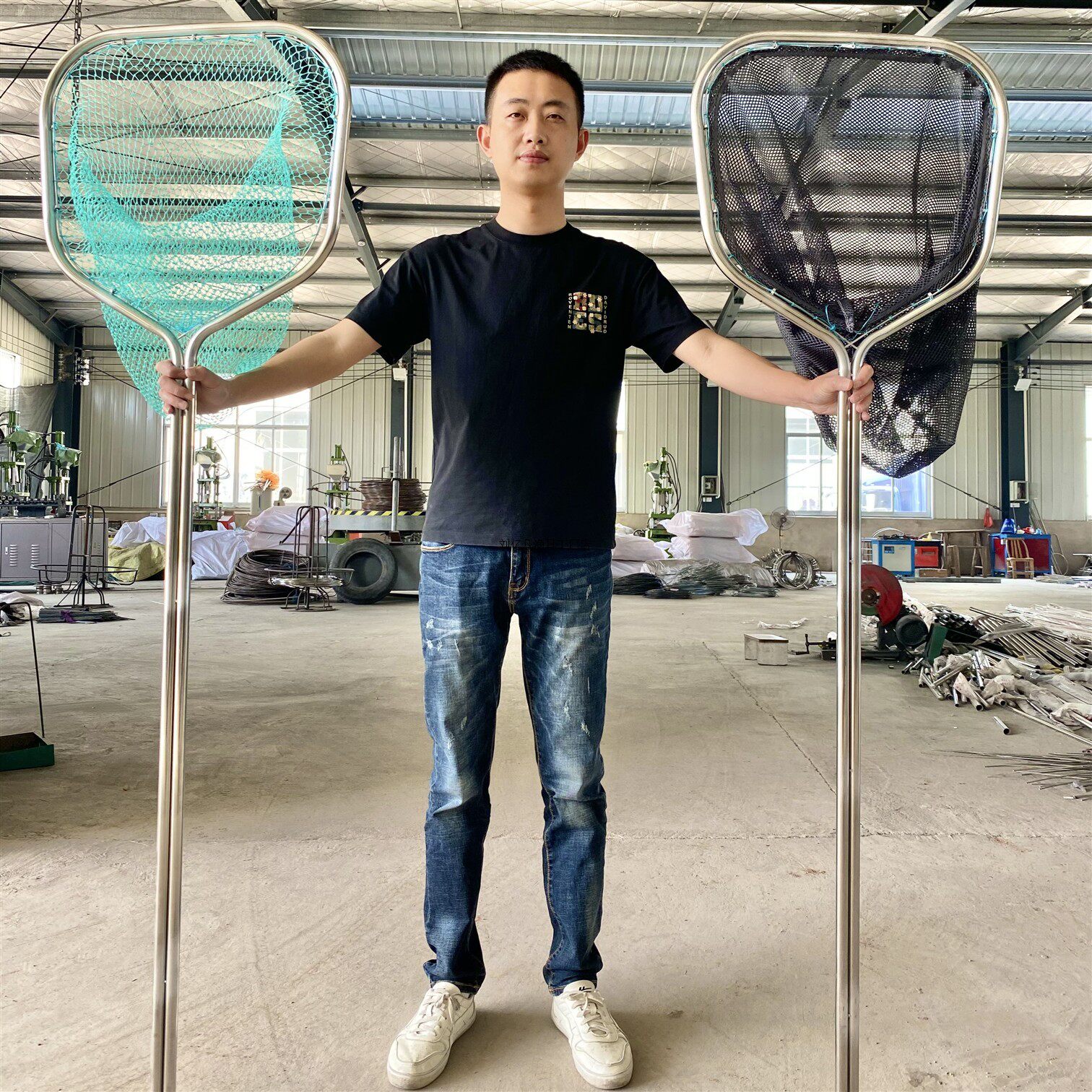 一体成型不锈钢抄网一体杆捞网网兜捞鱼网全套鱼捞捕鱼渔网兜钓鱼