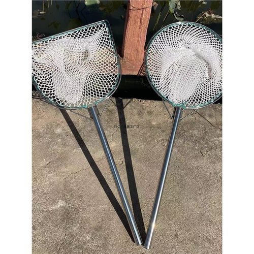 不锈钢实心一体抄网粗线细眼尼龙网兜不伤鱼捞网大鱼抓鸡鸭鹅渔网