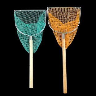 木柄不锈钢双圈抄网细眼网兜卖鱼海鲜餐馆鱼捞鱼网抄捞虾螃蟹赶海