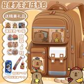 6年级防驼背耐脏大容量双肩包 可爱水豚卡皮巴拉书包小学生1