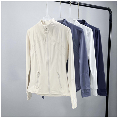 白蛋白显瘦立领拉链长袖瑜伽服