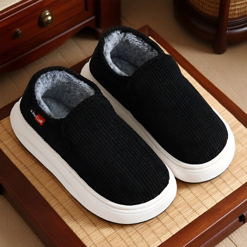 棉拖鞋女士冬季新款居家用防滑厚底中老年加绒保暖棉鞋男室内外穿