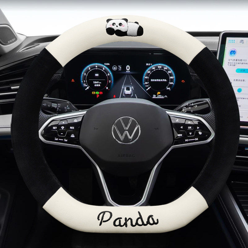 大众方向盘套冬季毛绒id3