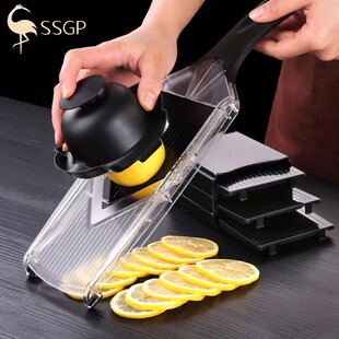 德国三四钢柠檬切片器商用奶茶店切柠檬神器家用土豆番茄切片神器