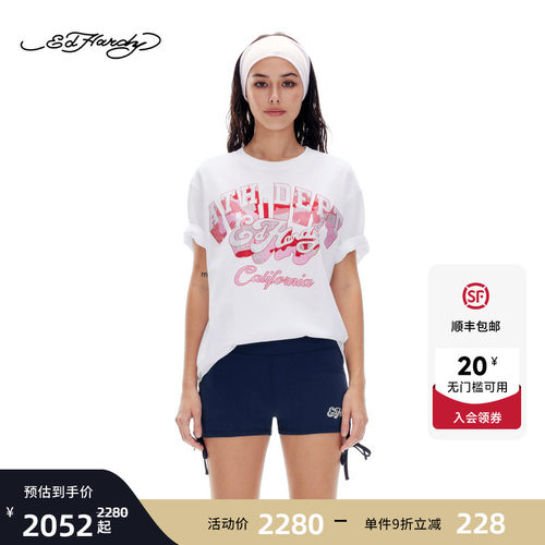 Ed Hardy埃德哈迪2026夏季新款女士美式加州风短袖T恤E1SBW292 - 封面
