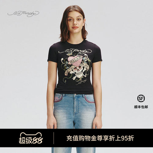 EdHardy女士圆领短袖T恤