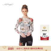 Hardy埃德哈迪春季 流行新款 数码 印烫钻紧身女士长袖 T恤