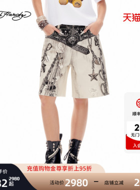Ed Hardy埃德哈迪2026夏季新款女士耐磨透气宽松牛仔短裤E1SBW234